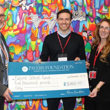 Fulford School Pavers Foundation Cheque for Resource Centre
